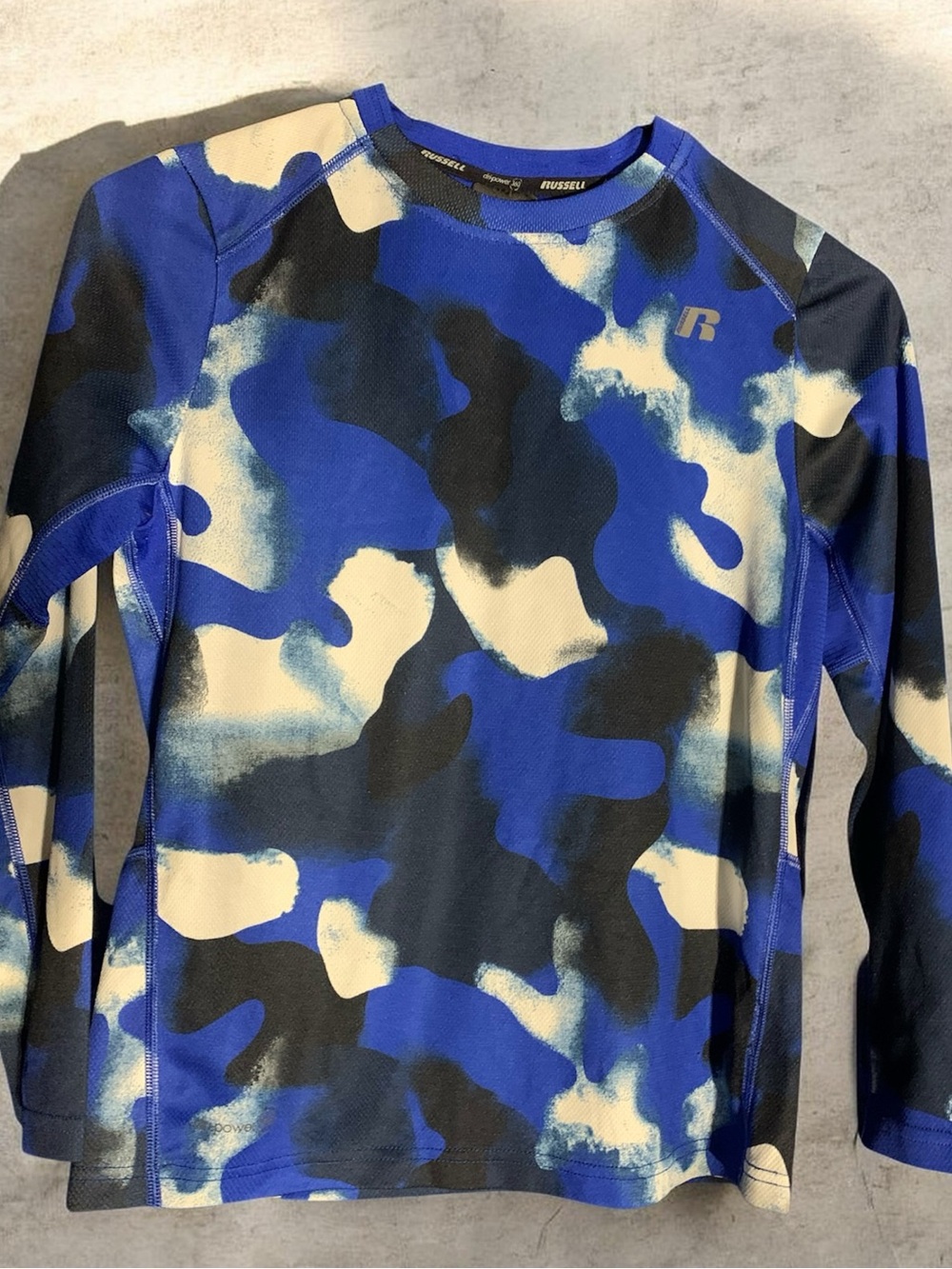 Russell Athletic Blue Camo Long-Sleeve Kids Top